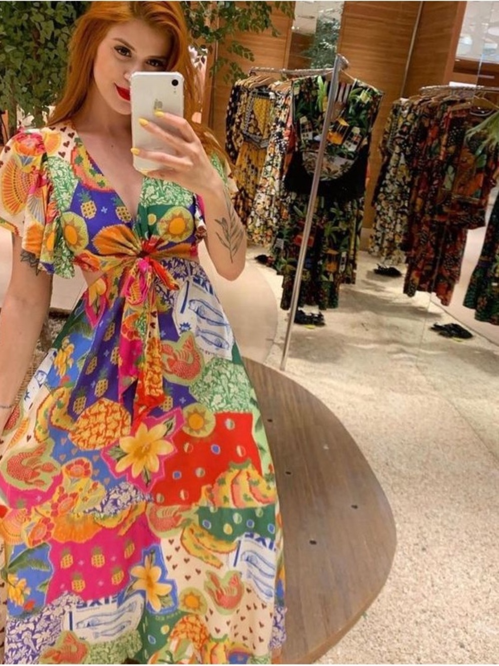 FARM Rio Multicolor Floral Patchwork High-Low Maxi Dress - Picture 4 of 9